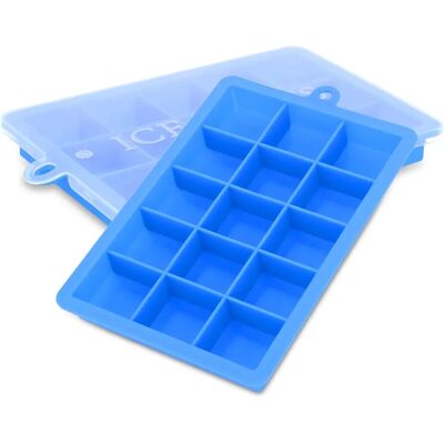 Intirilife 2er Set Eisschalen - 15 Fächer, Blau - Silikonformen Intirilife 2er Set Eisschalen - 15 Fächer, Blau - Silikonformen