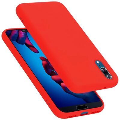 Coque en Silicone Liquide Rouge pour Huawei P20 - Publicité Coque en Silicone Liquide Rouge pour Huawei P20 - Publicité