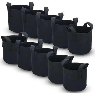 Intirilife Sac de plantation en laine noire 11L - Pot de jardin - Publicité Intirilife Sac de plantation en laine noire 11L - Pot de jardin - Publicité