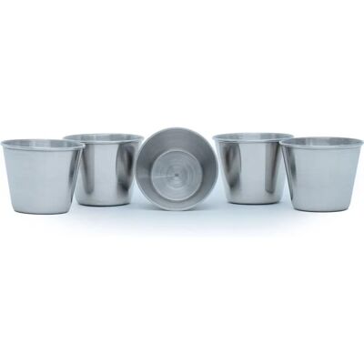 Intirilife 5x Trinkbecher - Stapelbare Edelstahl Tasse Camping Outdoor Intirilife 5x Trinkbecher - Stapelbare Edelstahl Tasse Camping Outdoor