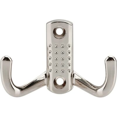 Intirilife Podwójny hak na płaszcz - Satin Nickel - Klasyczny design Intirilife Podwójny hak na płaszcz - Satin Nickel - Klasyczny design