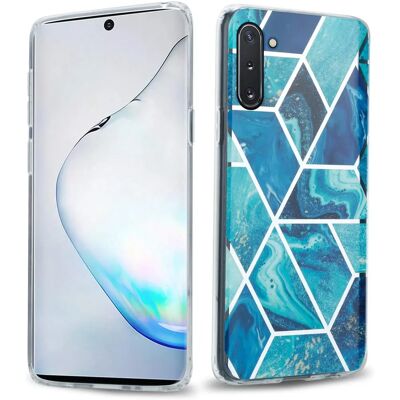Samsung Galaxy NOTE 10 Schutz Hülle - Blau Welle - Stoßfest Samsung Galaxy NOTE 10 Schutz Hülle - Blau Welle - Stoßfest