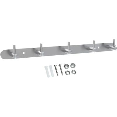 Intirilife B Porte-manteaux en acier inoxydable - 5 crochets - 38.1x4.2cm - Publicité Intirilife B Porte-manteaux en acier inoxydable - 5 crochets - 38.1x4.2cm - Publicité