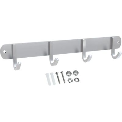 Intirilife Modèle D Porte-manteaux en Acier Inoxydable - 4 Crochets - Argent - Publicité Intirilife Modèle D Porte-manteaux en Acier Inoxydable - 4 Crochets - Argent - Publicité