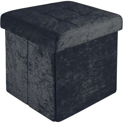 Tabouret Pliable Intirilife avec Rangement - 30x30x30cm Noir - Publicité Tabouret Pliable Intirilife avec Rangement - 30x30x30cm Noir - Publicité