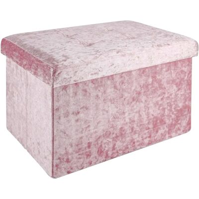 Intirilife Banc Pliable - Cube de Rangement en Velours - Publicité Intirilife Banc Pliable - Cube de Rangement en Velours - Publicité