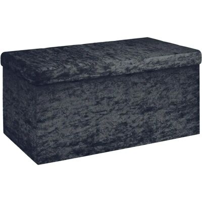 Banquette Pliable de Rangement Intirilife - Noir - Cube d'Assise en Velours - Publicité Banquette Pliable de Rangement Intirilife - Noir - Cube d'Assise en Velours - Publicité