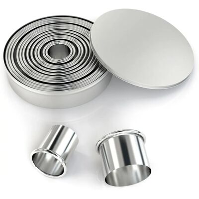 Intirilife Edelstahl 12-tlg. Keksausstecher-Set mit Aufbewahrungsbox - Runde Formen Intirilife Edelstahl 12-tlg. Keksausstecher-Set mit Aufbewahrungsbox - Runde Formen