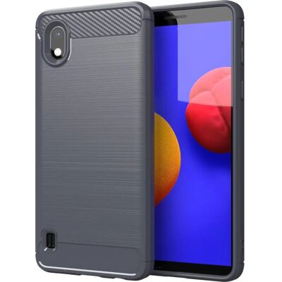 Coque en TPU Carboné Brushed Gris pour Samsung Galaxy A10 / M10 - Publicité Coque en TPU Carboné Brushed Gris pour Samsung Galaxy A10 / M10 - Publicité