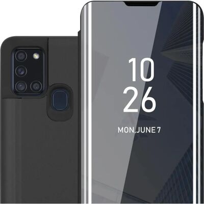 Cadorabo Black Smart View Mirror Book Case for Samsung Galaxy A21s Cadorabo Black Smart View Mirror Book Case for Samsung Galaxy A21s