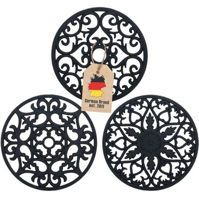 Intirilife Untersetzer Set - 3-teilig - Schwarz Intirilife Untersetzer Set - 3-teilig - Schwarz
