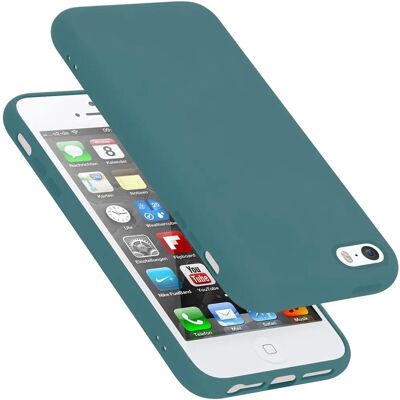 Coque en silicone liquide pour iPhone 5 / 5S / SE 2016 - Vert - Publicité Coque en silicone liquide pour iPhone 5 / 5S / SE 2016 - Vert - Publicité