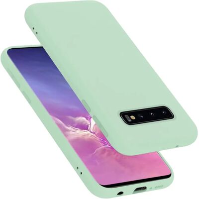 Coque en silicone liquide pour Samsung Galaxy S10 4G - Vert clair - Publicité Coque en silicone liquide pour Samsung Galaxy S10 4G - Vert clair - Publicité