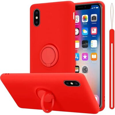 Coque Liquid Red pour iPhone X / XS - Étui TPU avec anneau - Publicité Coque Liquid Red pour iPhone X / XS - Étui TPU avec anneau - Publicité