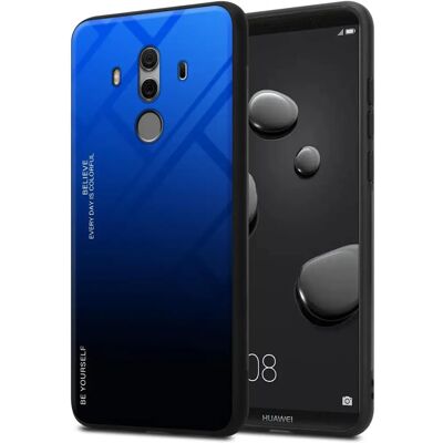 Capa TPU Huawei MATE 10 PRO - Capa traseira com vidro - Azul & Preto Capa TPU Huawei MATE 10 PRO - Capa traseira com vidro - Azul & Preto