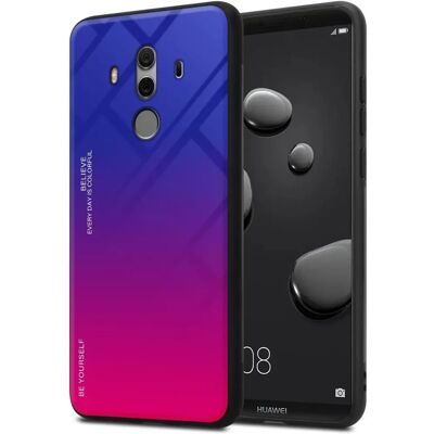 TPU Suojus Huawei MATE 10 PRO - Takakansi suojalasi kanssa - Violetti - Punainen - Puhelimen Kuori TPU Suojus Huawei MATE 10 PRO - Takakansi suojalasi kanssa - Violetti - Punainen - Puhelimen Kuori