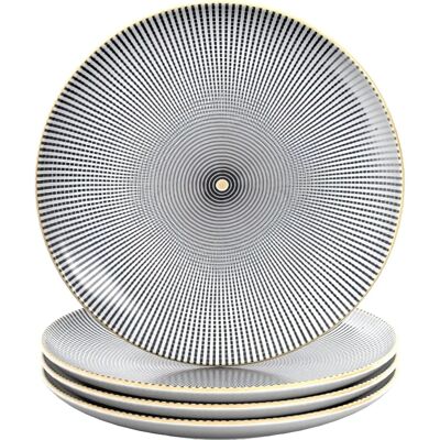 Intirilife Porzellan-Tellerset - Schwarz Weiß - 15,3cm - Geschirr Intirilife Porzellan-Tellerset - Schwarz Weiß - 15,3cm - Geschirr