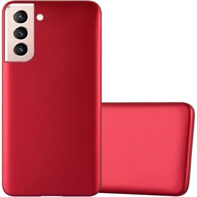 Cadorabo Samsung Galaxy S21 5G Metallinen Punainen - TPU Kuori Cadorabo Samsung Galaxy S21 5G Metallinen Punainen - TPU Kuori