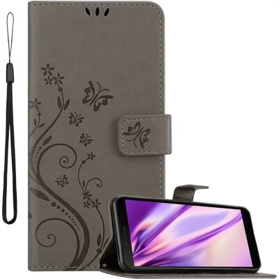 Coque Fleurie Grise Honor / Huawei Y5P - Fermeture Magnétique, Support et Porte-cartes - Publicité Coque Fleurie Grise Honor / Huawei Y5P - Fermeture Magnétique, Support et Porte-cartes - Publicité
