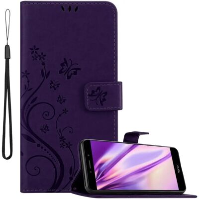 Coque florale en cuir Honor 6X / Mate 9 Lite - Lilas - Publicité Coque florale en cuir Honor 6X / Mate 9 Lite - Lilas - Publicité
