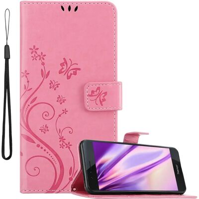 Honor 8 / 8 PREMIUM Blumenmuster Leder-Handyhülle mit Ständer & Kartenfächern - Schutz für Display & Rückseite Honor 8 / 8 PREMIUM Blumenmuster Leder-Handyhülle mit Ständer & Kartenfächern - Schutz für Display & Rückseite