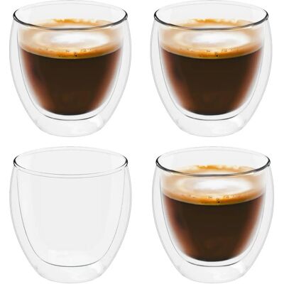 Intirilife 4x Doppelwandiges Transparentes Espresso-Glas - Kaffee & Tee Intirilife 4x Doppelwandiges Transparentes Espresso-Glas - Kaffee & Tee