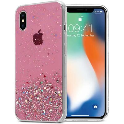Apple Pink Glitter iPhone X / XS Hülle Apple Pink Glitter iPhone X / XS Hülle
