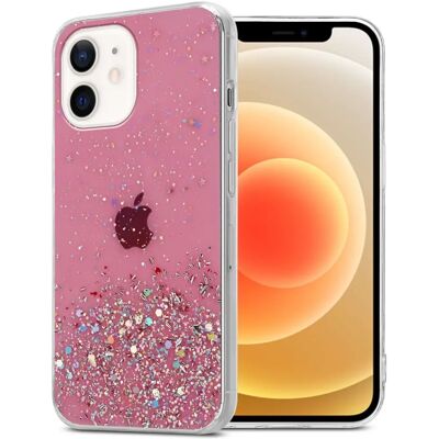 Apple iPhone 12 MINI Pink Glitter Dünne TPU-Hülle Apple iPhone 12 MINI Pink Glitter Dünne TPU-Hülle