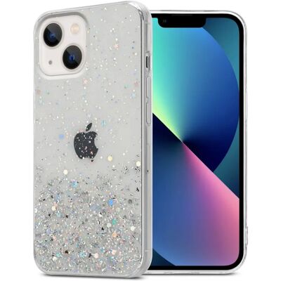 Apple iPhone 13 Suojakuori TPU - Läpinäkyvä glitterillä - Suojakuori Apple iPhone 13 Suojakuori TPU - Läpinäkyvä glitterillä - Suojakuori