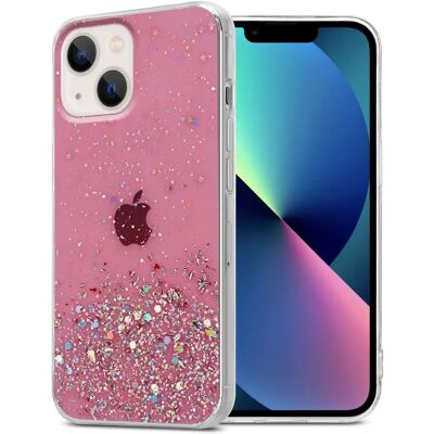 Rosa Glitter TPU Kuori iPhone 13 - Ohut ja Kestävä Rosa Glitter TPU Kuori iPhone 13 - Ohut ja Kestävä