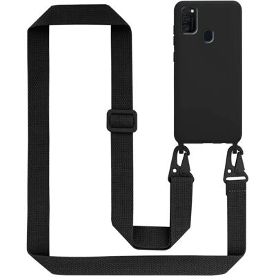 Coque de protection en silicone pour Samsung Galaxy M21 / M30s avec cordon réglable - Publicité Coque de protection en silicone pour Samsung Galaxy M21 / M30s avec cordon réglable - Publicité