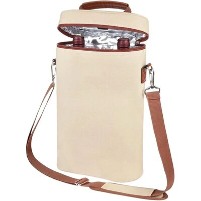 Sac de transport de vin isolé blanc Intirilife - Cooler pour voyage et pique-nique - Publicité Sac de transport de vin isolé blanc Intirilife - Cooler pour voyage et pique-nique - Publicité