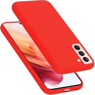 Coque en Silicone Liquide Rouge pour Samsung Galaxy S22 - Étui Protecteur - Publicité Coque en Silicone Liquide Rouge pour Samsung Galaxy S22 - Étui Protecteur - Publicité