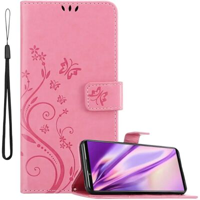 Sony Xperia 5 III Blumen Leder Buchhülle - Rosa Sony Xperia 5 III Blumen Leder Buchhülle - Rosa