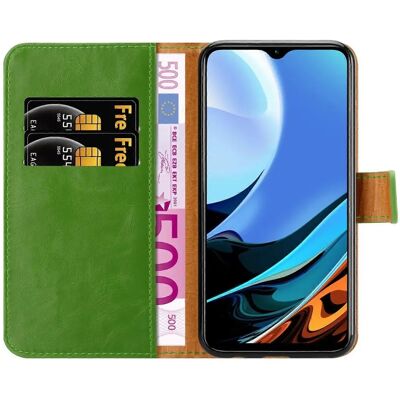 Cadorabo Grüne Lederbuchhülle für Xiaomi Redmi 9T / POCO M3 Cadorabo Grüne Lederbuchhülle für Xiaomi Redmi 9T / POCO M3