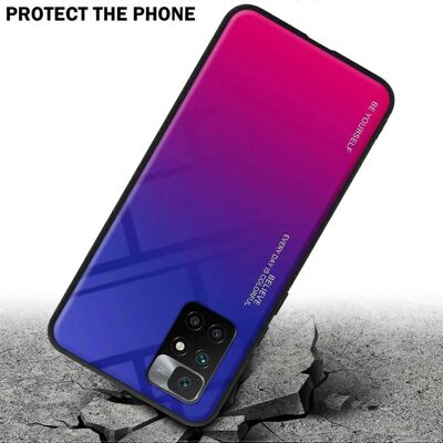 Coque Xiaomi RedMi 10 4G en TPU - Coque arrière avec verre protecteur - Violet et Rouge - Publicité Coque Xiaomi RedMi 10 4G en TPU - Coque arrière avec verre protecteur - Violet et Rouge - Publicité