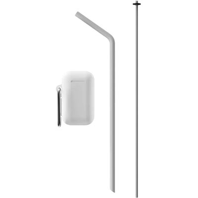 Intirilife Wiederverwendbarer Silikonstrohhalm - Biegbar, 25cm, Grau, mit Bürste & Aufbewahrungsbox Intirilife Wiederverwendbarer Silikonstrohhalm - Biegbar, 25cm, Grau, mit Bürste & Aufbewahrungsbox