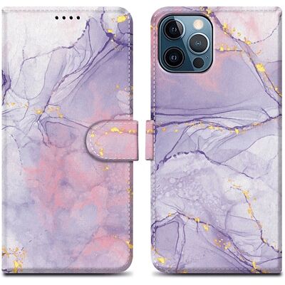 Apple iPhone 12 / 12 Pro Violetti Roosa Marmorikasetti Apple iPhone 12 / 12 Pro Violetti Roosa Marmorikasetti