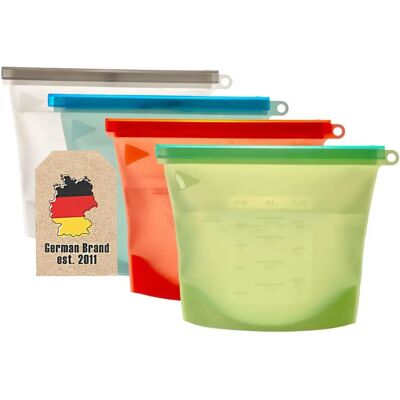 Intirilife Lebensmittelbeutel - Wiederverwendbare Silikonbeutel - Mehrere Farben Intirilife Lebensmittelbeutel - Wiederverwendbare Silikonbeutel - Mehrere Farben