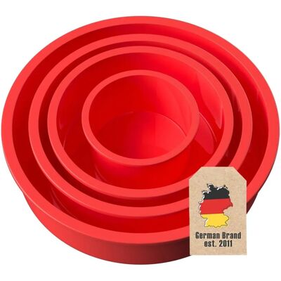 Intirilife Kuchenbackformen Set - Rot - 4 Größen Intirilife Kuchenbackformen Set - Rot - 4 Größen