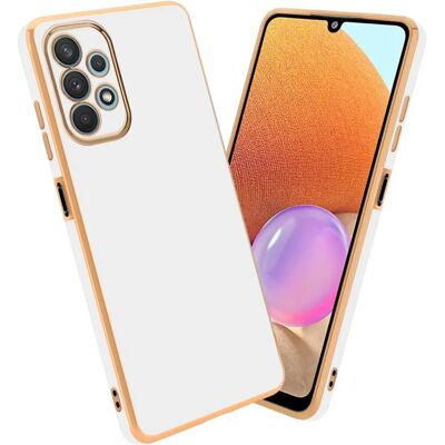 Capa de proteção Samsung Galaxy A32 4G - Proteção para câmera - Branco/Dourado Capa de proteção Samsung Galaxy A32 4G - Proteção para câmera - Branco/Dourado