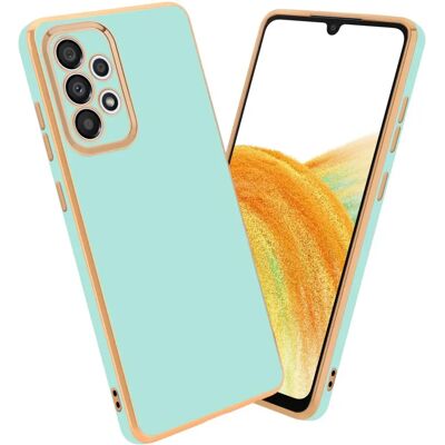 Samsung Galaxy A33 5G Hülle - Kamera Schutz Glossy Mint Grün - Gold Samsung Galaxy A33 5G Hülle - Kamera Schutz Glossy Mint Grün - Gold