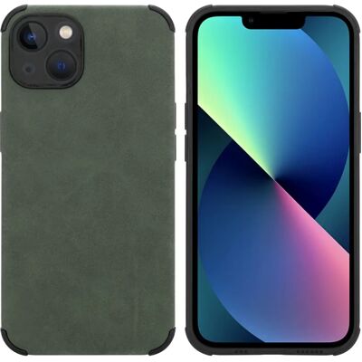Coque pour iPhone 13 - Simili cuir vert émeraude - Publicité Coque pour iPhone 13 - Simili cuir vert émeraude - Publicité