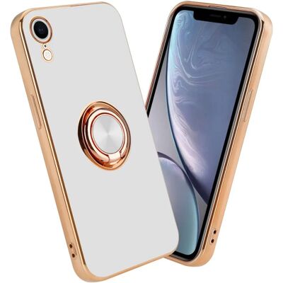 Coque iPhone XR Blanche avec Anneau et Protection Caméra - Publicité Coque iPhone XR Blanche avec Anneau et Protection Caméra - Publicité