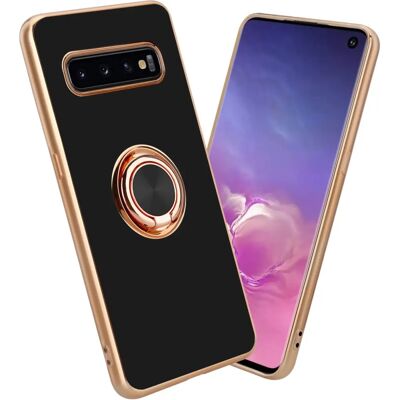 Samsung Galaxy S10 PLUS Hülle TPU Schutz - Kamera Ring Glänzend Schwarz Samsung Galaxy S10 PLUS Hülle TPU Schutz - Kamera Ring Glänzend Schwarz