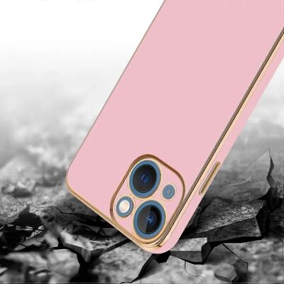 Cadorabo Rosa Kamera TPU Hülle für iPhone 14 Plus - Stoßfest, Glänzend Cadorabo Rosa Kamera TPU Hülle für iPhone 14 Plus - Stoßfest, Glänzend