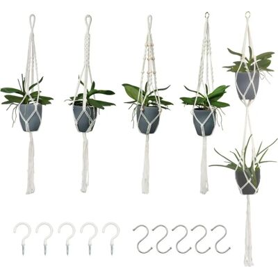 Intirilife Makrame Blumenampel Weiß 5pc - Aufhängung Blumenampel Intirilife Makrame Blumenampel Weiß 5pc - Aufhängung Blumenampel