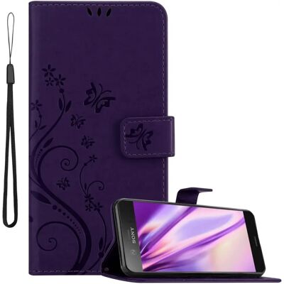 Sony Xperia XZ1 COMPACT Kukkakirja Suojakansi - Tummanlila Sony Xperia XZ1 COMPACT Kukkakirja Suojakansi - Tummanlila