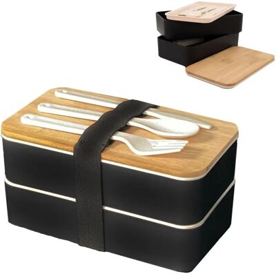 Intirilife Schwarze Bento Lunchbox - 3 Fächer, Mikrowellengeeignet Intirilife Schwarze Bento Lunchbox - 3 Fächer, Mikrowellengeeignet