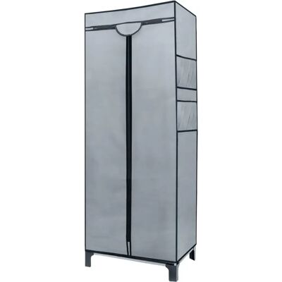 Intirilife Graues Klappschrank - Kleiderschrank mit Stange Intirilife Graues Klappschrank - Kleiderschrank mit Stange